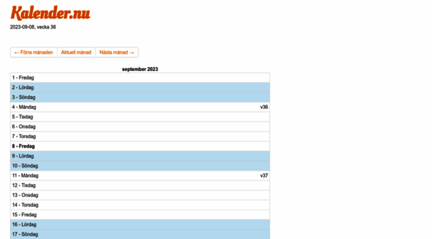 kalender.nu