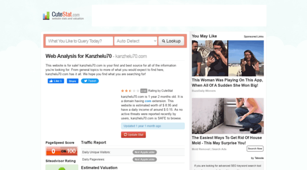 kanzhelu70.com.cutestat.com