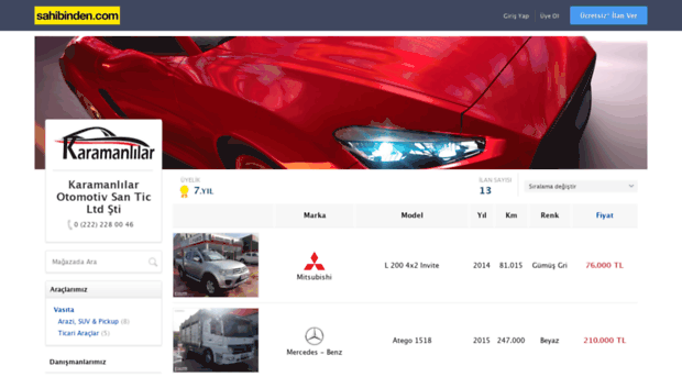 karamanlilarotomotiv.sahibinden.com