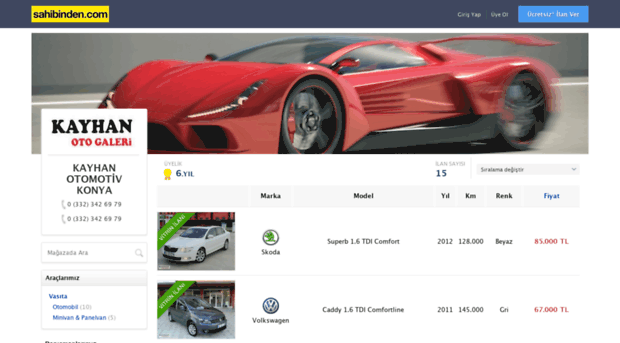 kayhanotomotivkonya.sahibinden.com