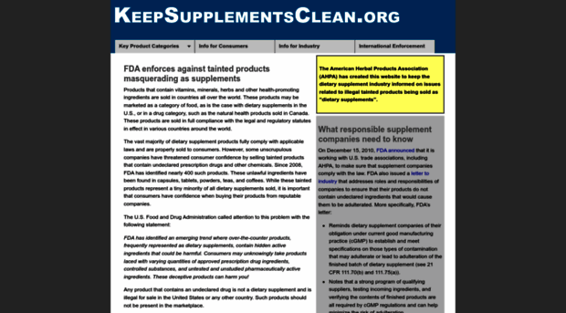 keepsupplementsclean.org