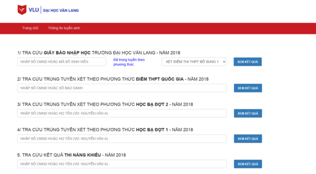 ketquaxettuyen.vanlanguni.edu.vn