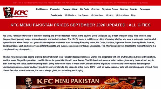 kfcmenupakistan.com