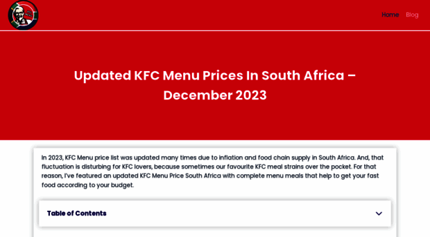 kfcmenusa.co.za