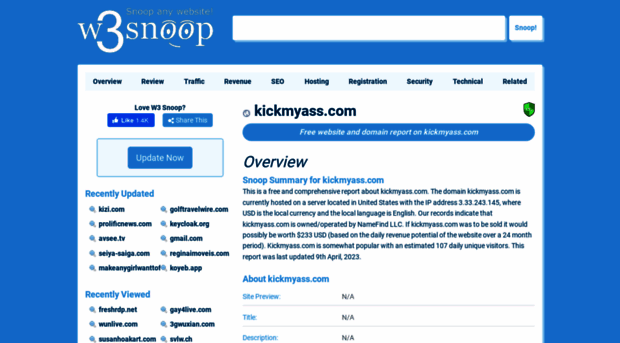 kickmyass.com.w3snoop.com