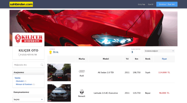 kilicerotomotiv.sahibinden.com