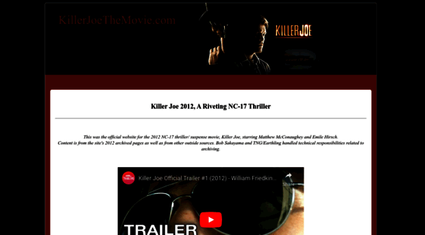 killerjoethemovie.com