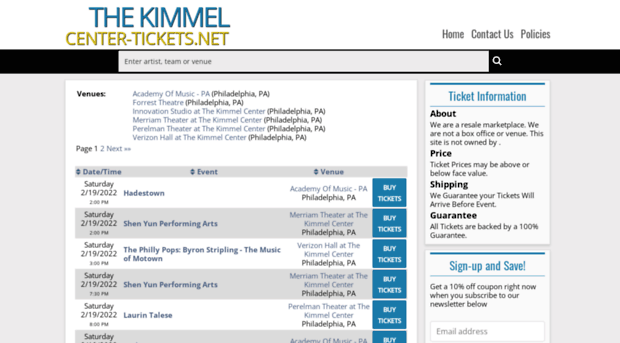 kimmel.center-tickets.net