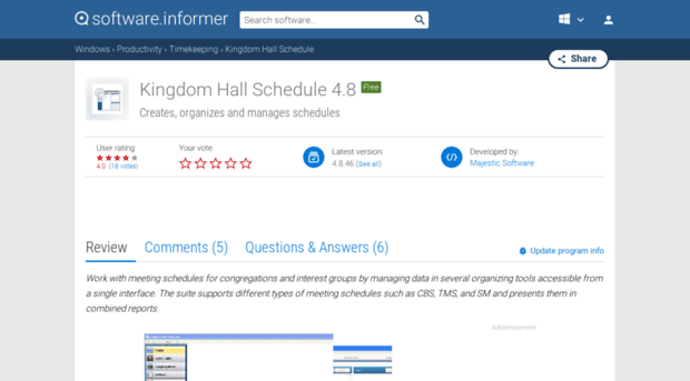 kingdom-hall-schedule.software.informer.com