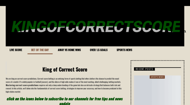 kingofcorrectscore.com