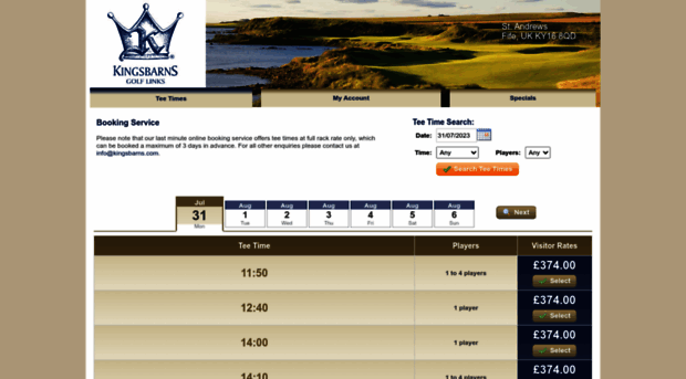 kingsbarns.quick18.com