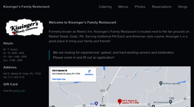 kissingersrestaurant.com