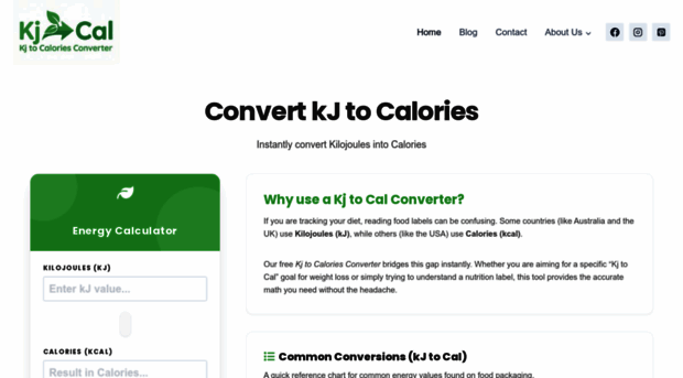 kj-to-calories.com