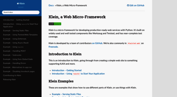 klein.readthedocs.io