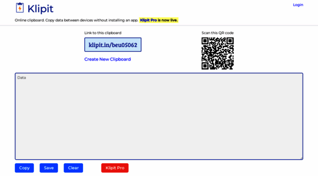 klipit.in - Klipit Copy-Paste Across Devic... - Klipit