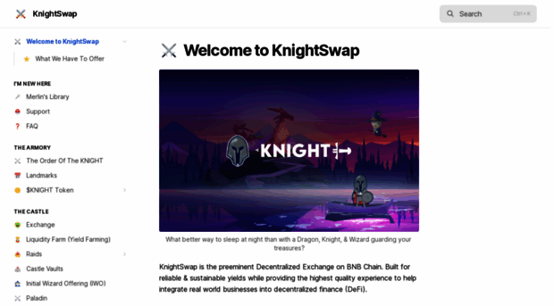 knights.gitbook.io - Welcome to KnightSwap | Knight... - Knight S Gitbook