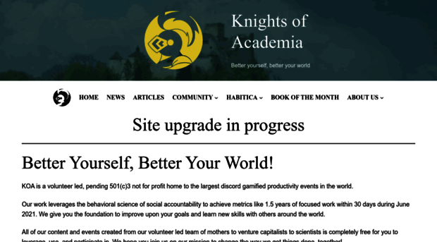 knightsofacademia.com