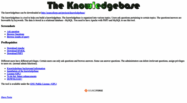 knowledgebase.sourceforge.net