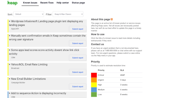 knownissues.infusionsoft.com
