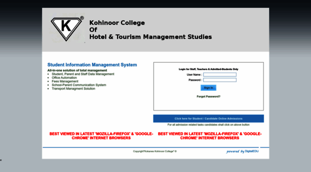 kohinoorcollege.digitaledu.in