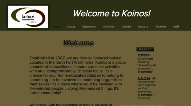 koinoshomeschoolers.com