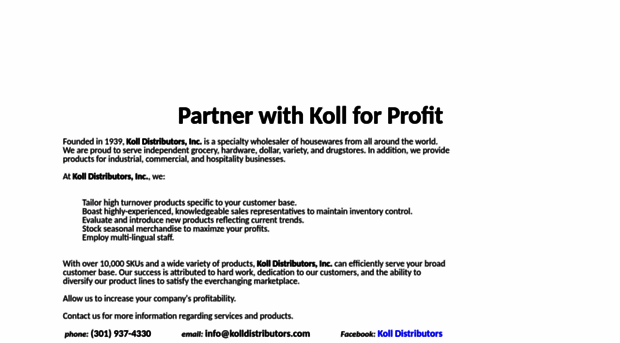 kolldistributors.com