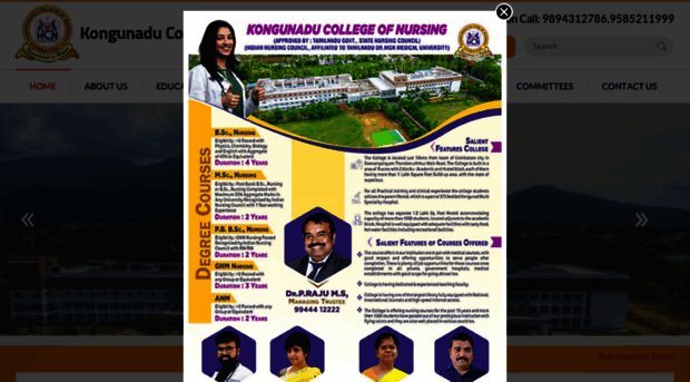 kongunadunursingcollege.com