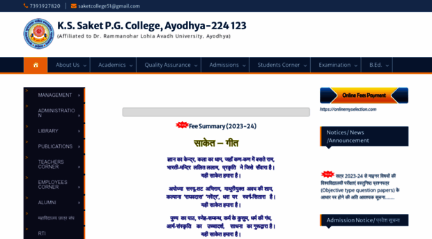 kssaketpgcollege.ac.in