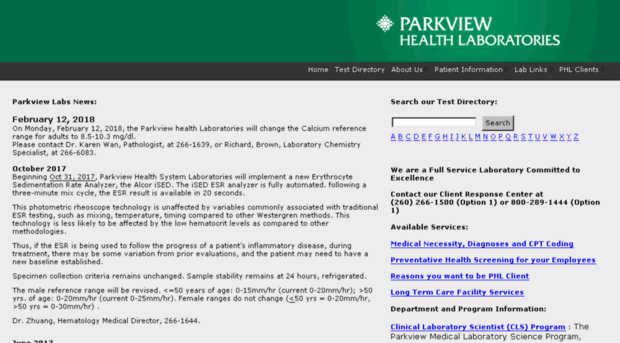 lab.parkview.com