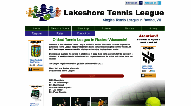 lakeshoretennisleague.com