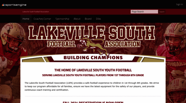 lakevillesouthfootballassociation.com