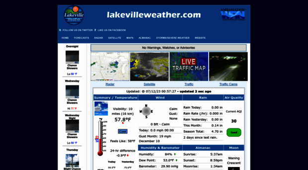 lakevilleweather.com