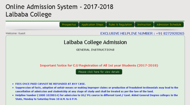 lalbabacollegeonlineadmission.org