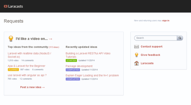 laracasts.uservoice.com