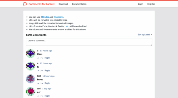 laravel-comments.demo.hazzardweb.com