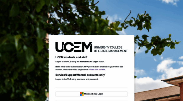 learn.ucem.ac.uk - My VLE: Log in to the site - Learn Ucem