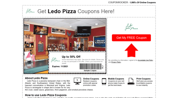 ledopizza.couponrocker.com