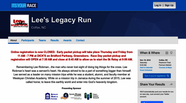 leeslegacyrun.itsyourrace.com