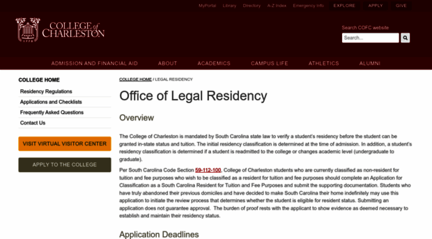 legalresidency.cofc.edu