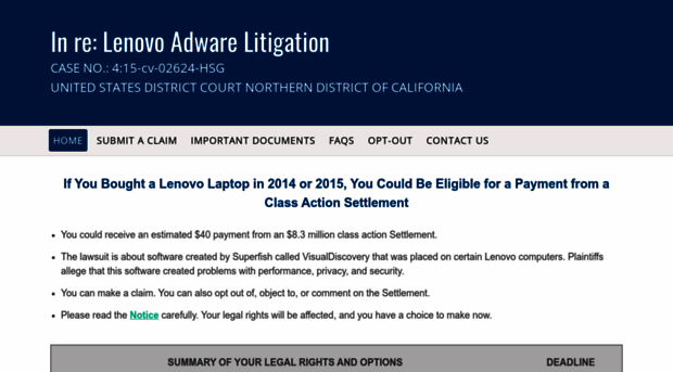 lenovoadwaresettlement.com