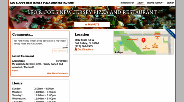 leojoesnewjerseypizzaanditalianrestaurant.netwaiter.com