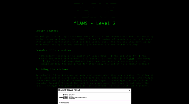 level2-c8b217a33fcf1f839f6f1f73a00a9ae7.flaws.cloud