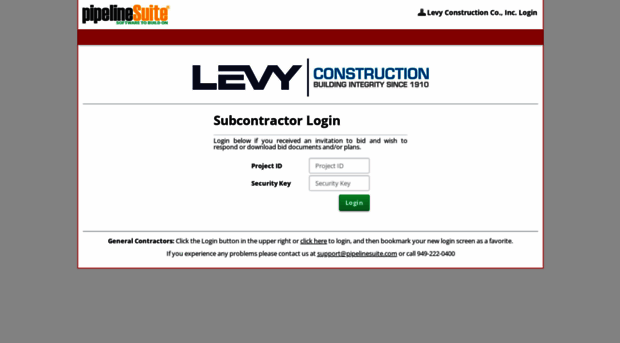 levyconstruction.pipelinesuite.com