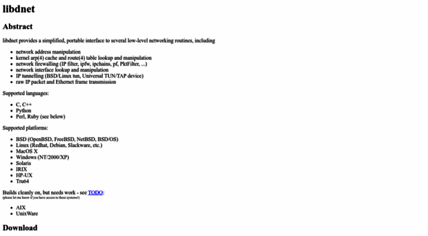 libdnet.sourceforge.net