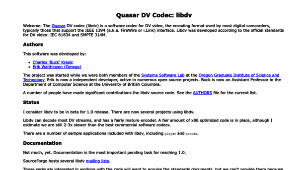 libdv.sourceforge.net