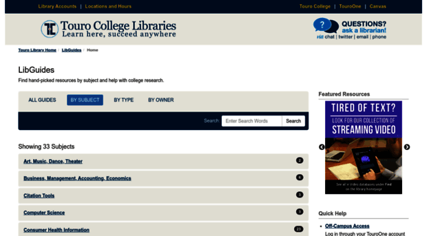 libguides.tourolib.org