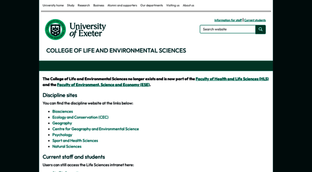 lifesciences.exeter.ac.uk