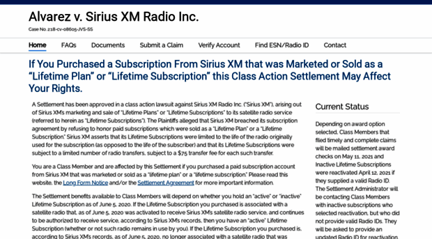 lifetimesiriusxmsettlement.com