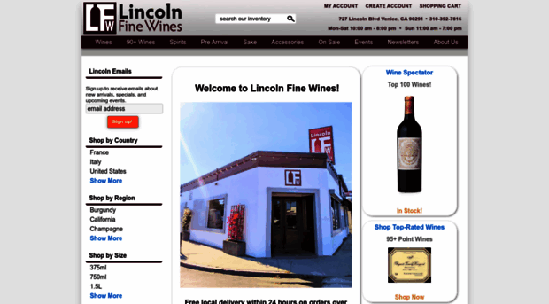 lincolnfinewines.com