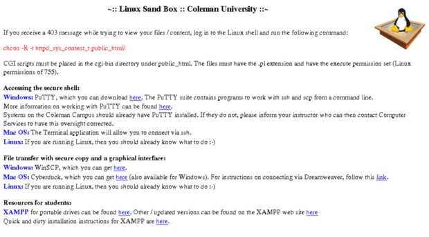 linuxsandbox.coleman.edu